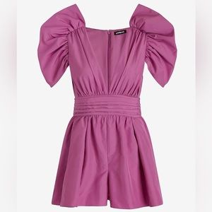 Express NWT light purple puff sleeve romper